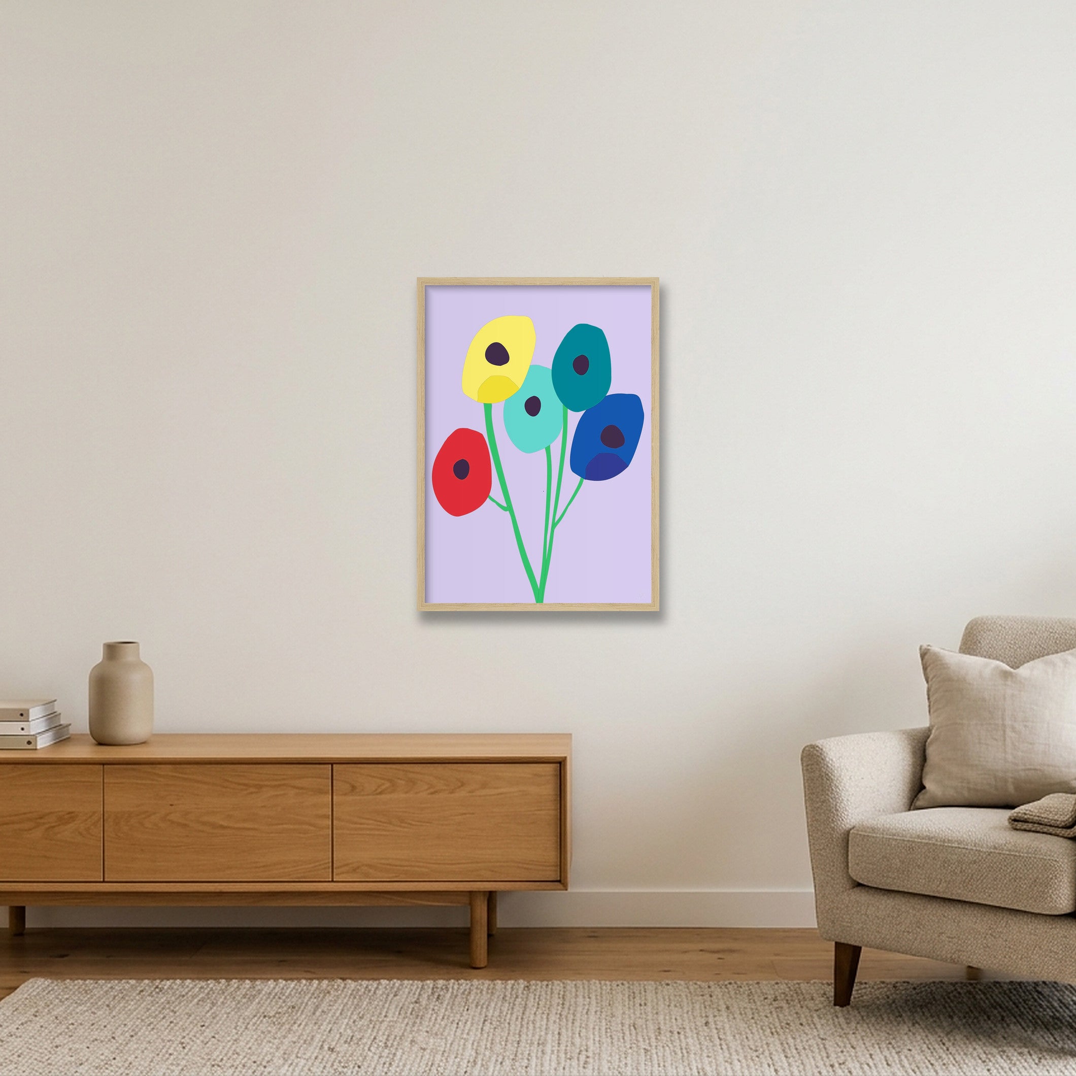Blomster 03 — 42×59cm, 17×23" Oak Frame