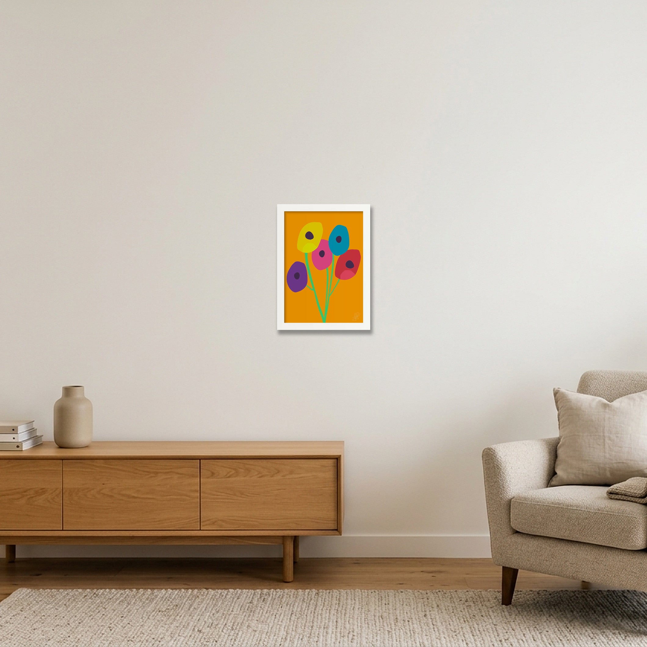 Blomster — A4 (21×30cm, 8×12") White Frame