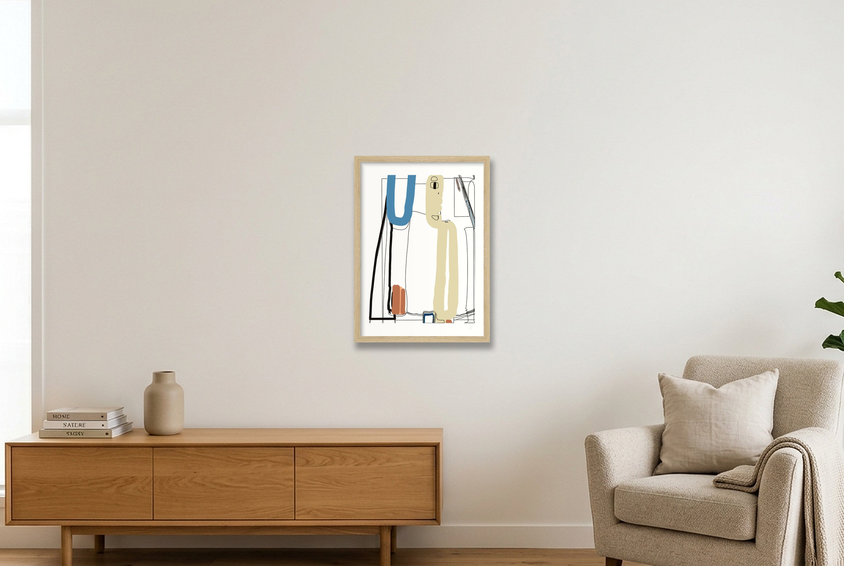 Standing Form 01 — A3 (30×42cm, 12×17") Oak Frame