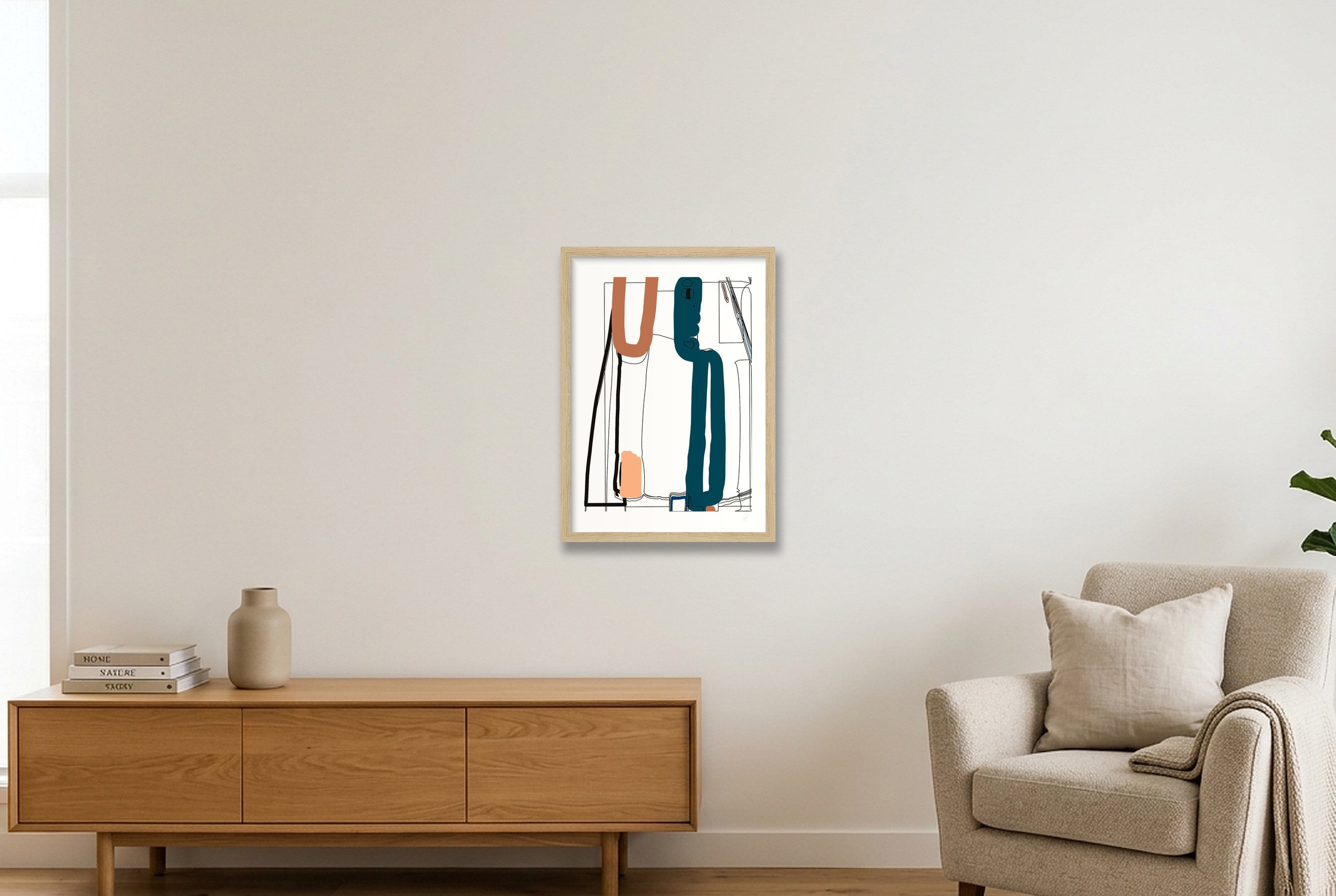 Standing Form 03 — A3 (30×42cm, 12×17") Oak Frame