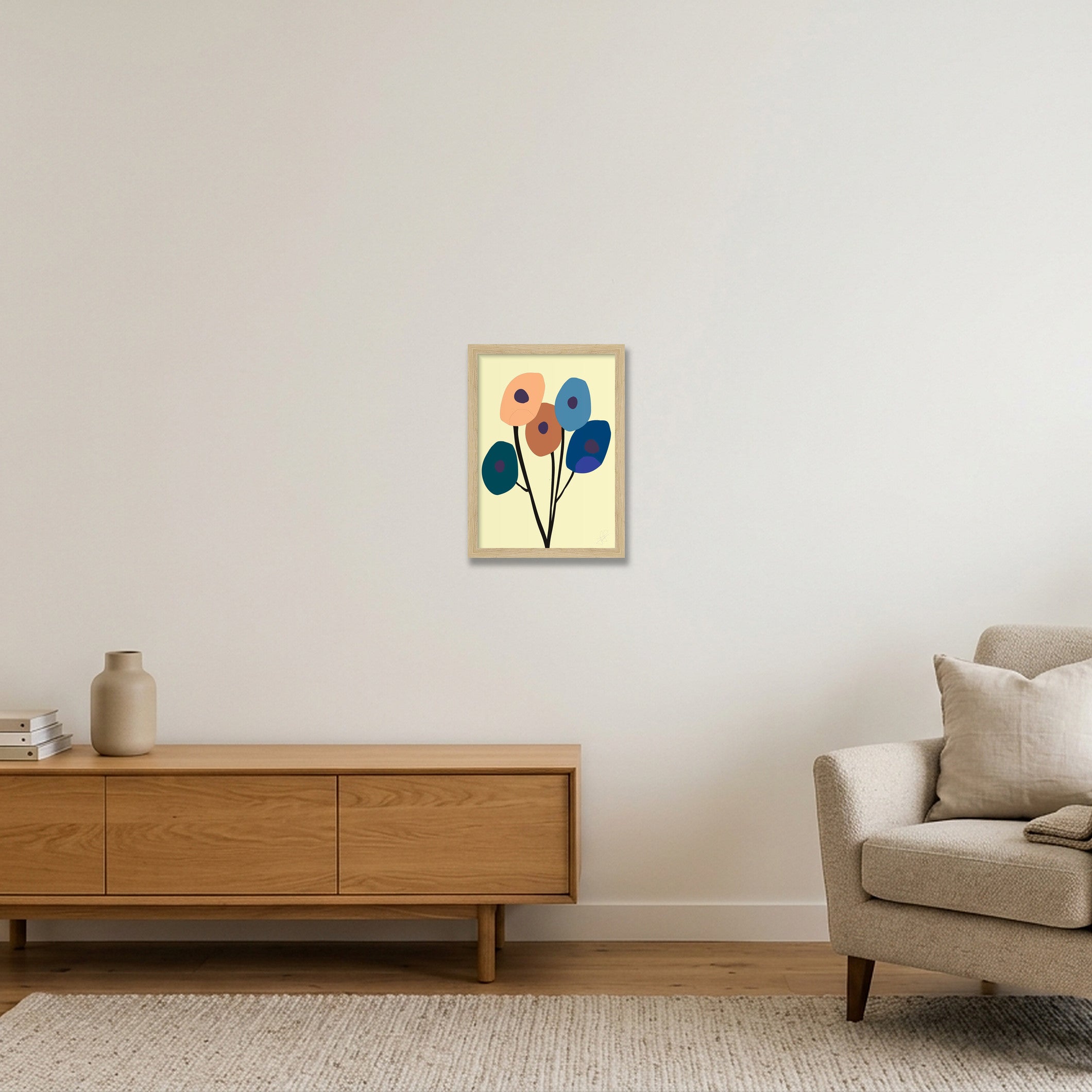 Blomster 04 — A4 (21×30cm, 8×12") Oak Frame