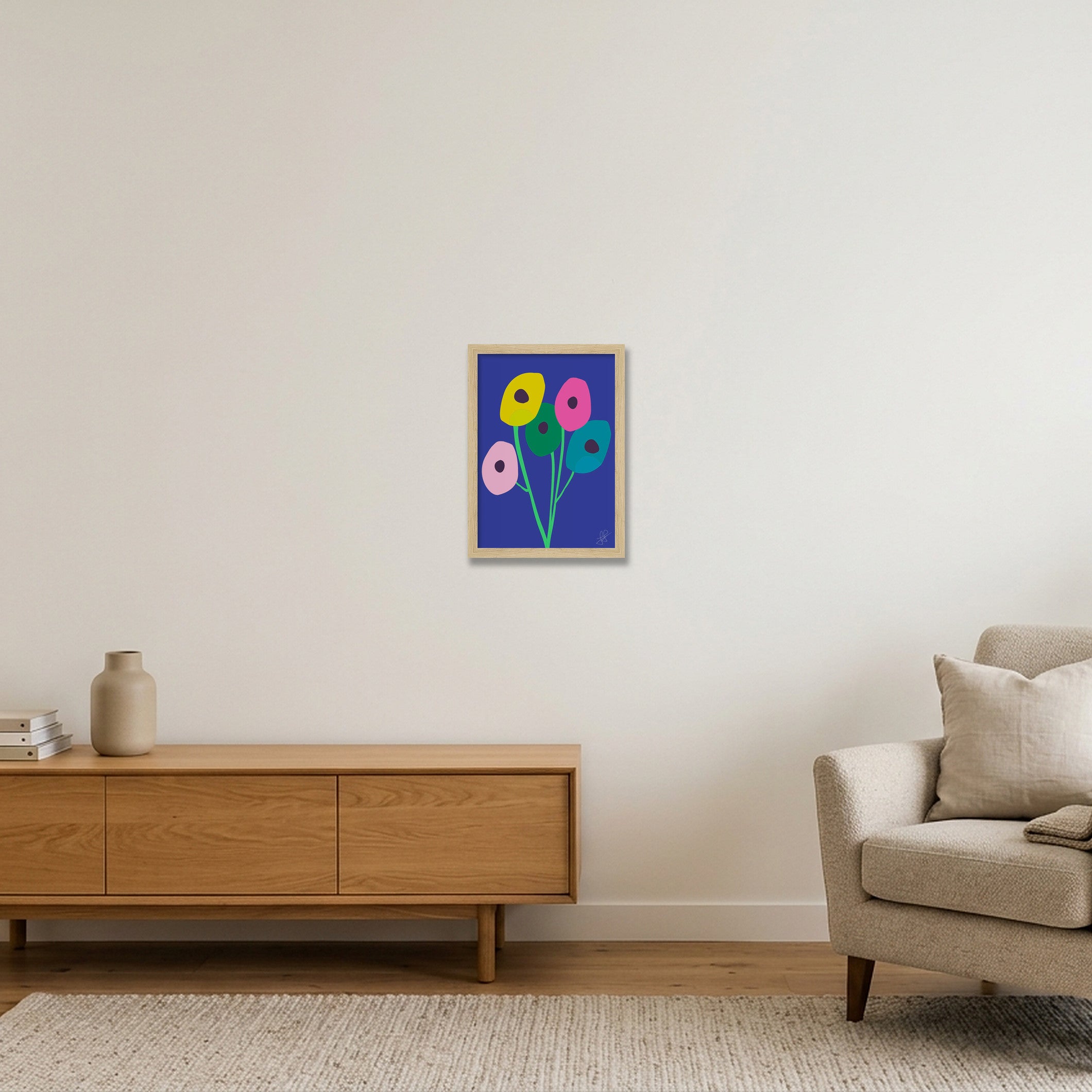 Blomster 02 — A4 (21×30cm, 8×12") Oak Frame
