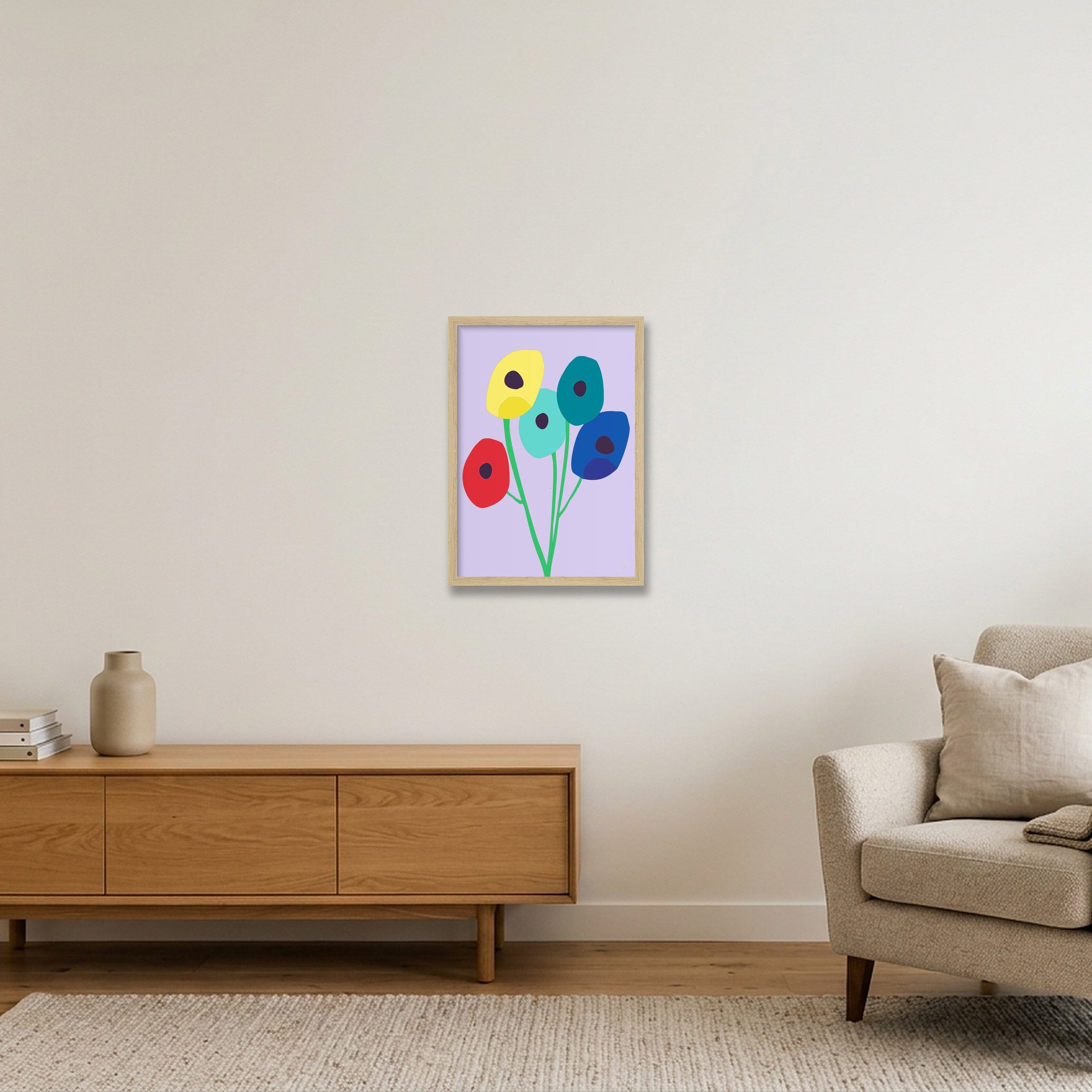 Blomster 03 — A3 (30×42cm, 12×17") Oak Frame