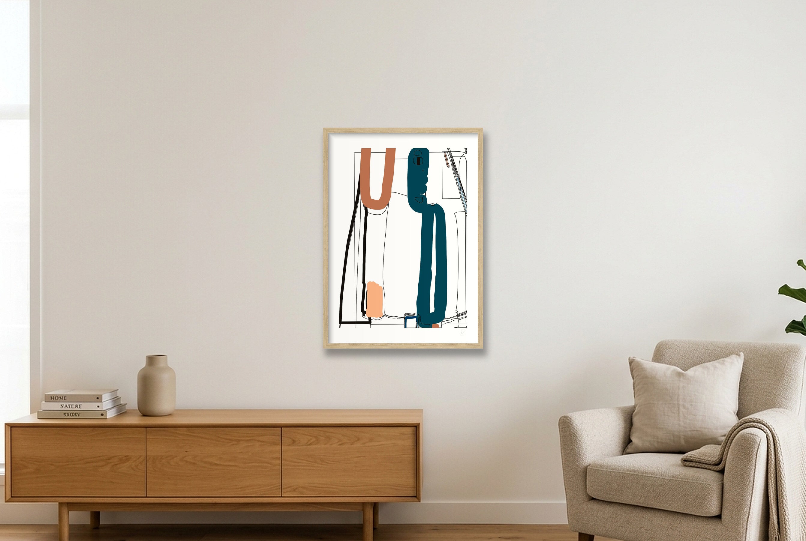 Standing Form 03 — 42×59cm, 17×23" Oak Frame