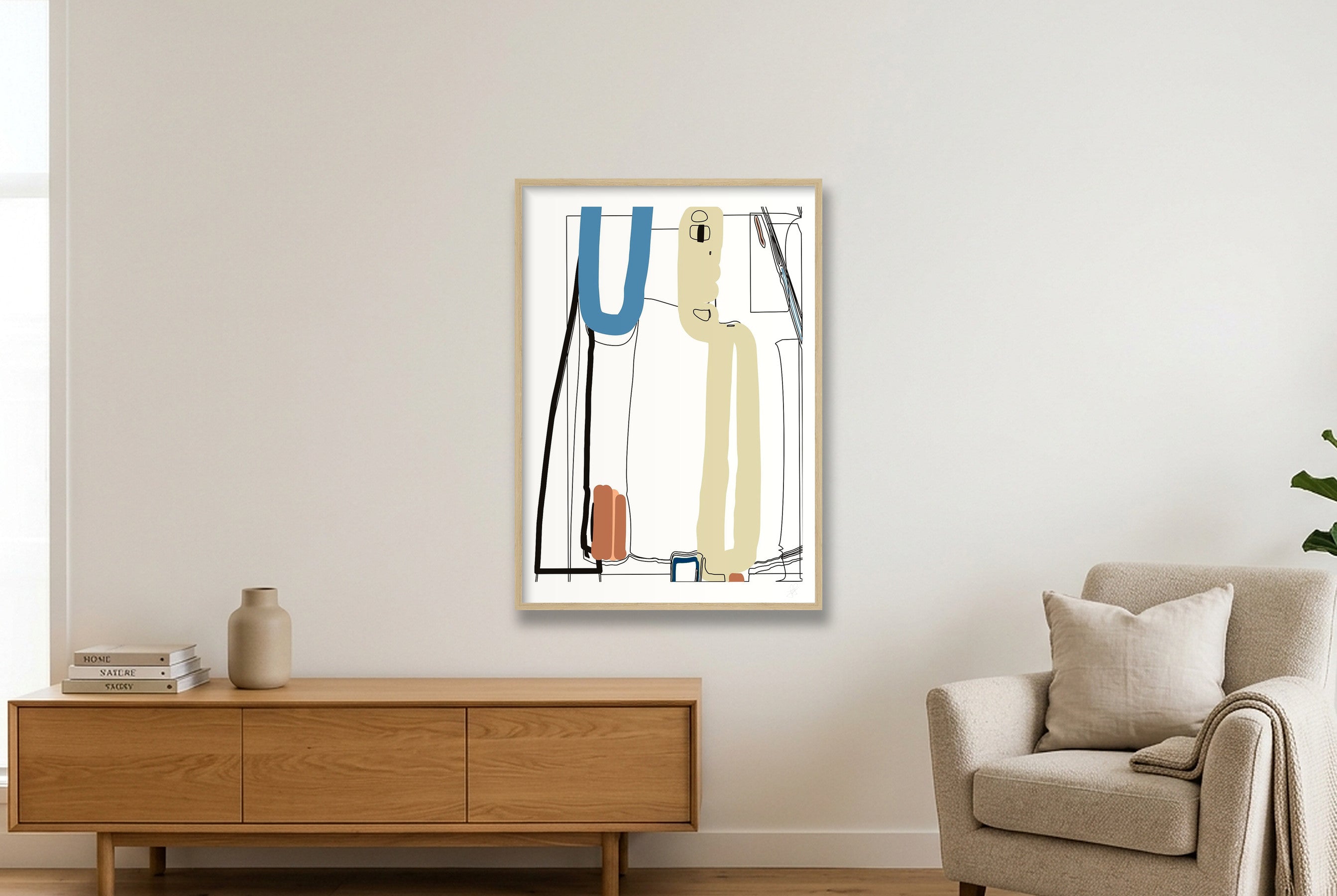 Standing Form 01 — 59×84cm, 23×33" Oak Frame