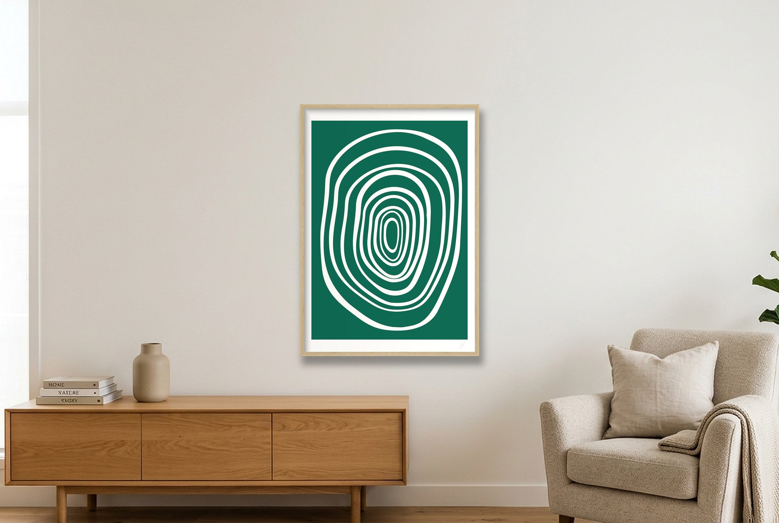 FORM 02 - EMERALD — 59×84cm, 23×33" Oak Frame