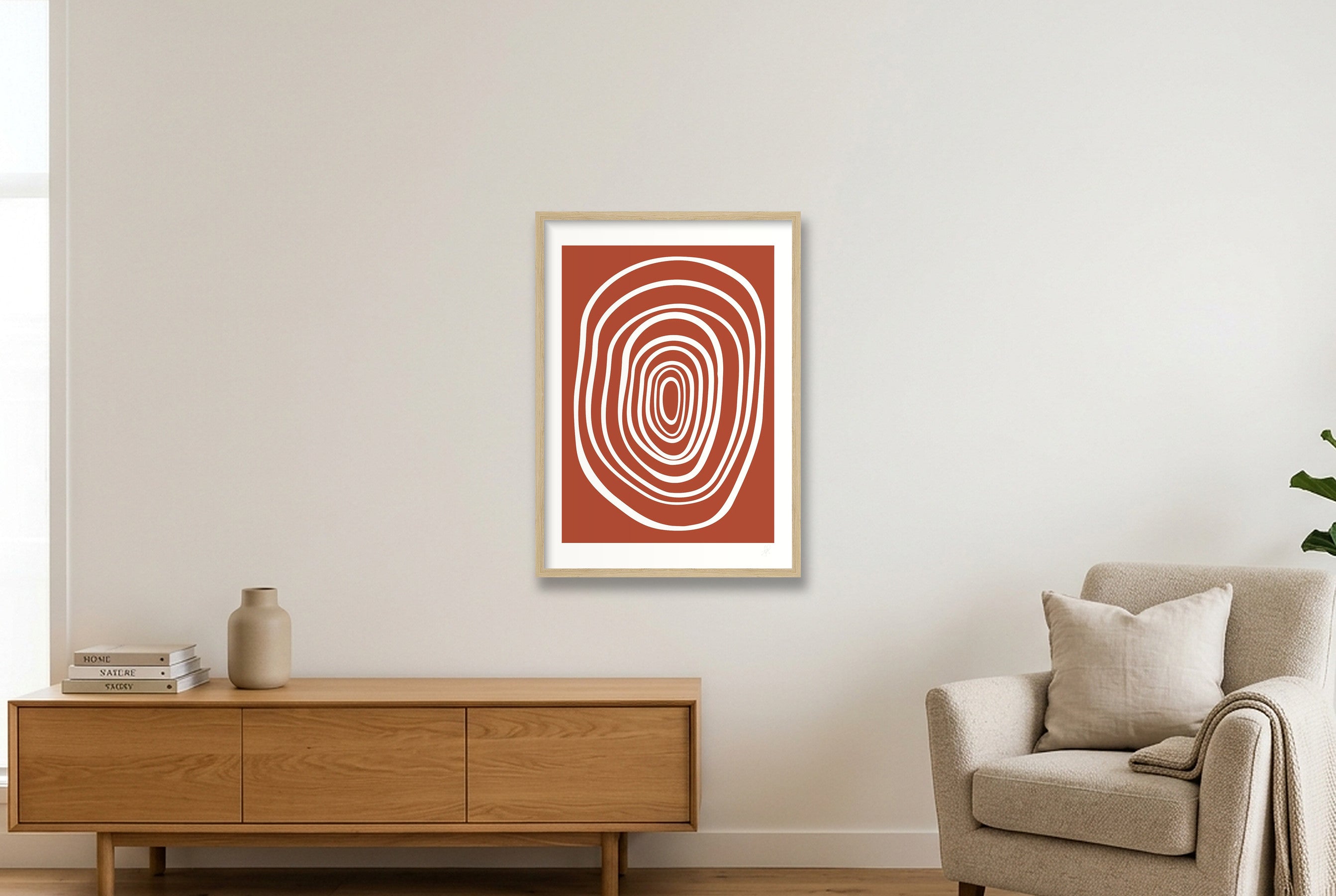 FORM 02 - CLAY — 42×59cm, 17×23" Oak Frame