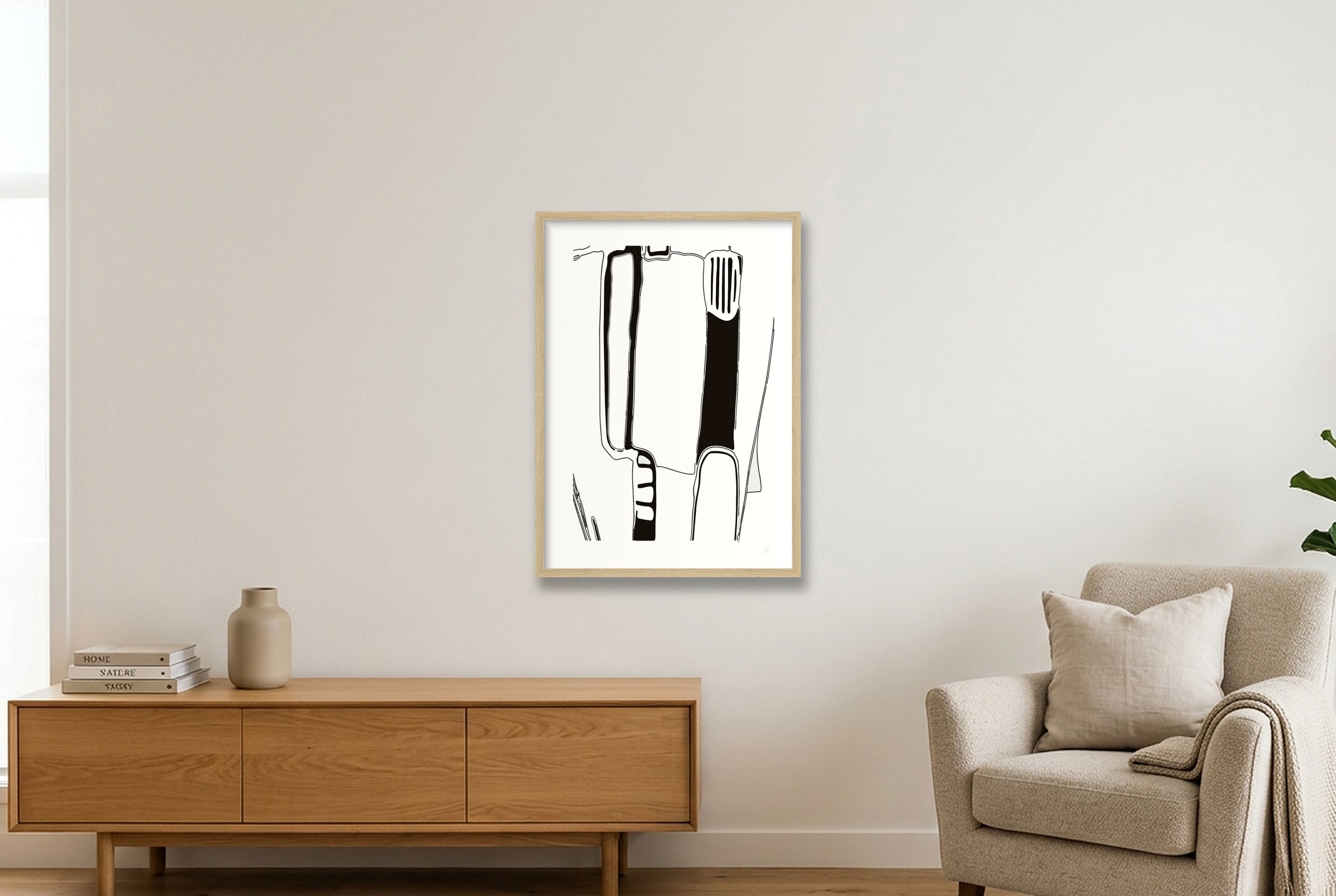 Standing Form Deconstructed — 42×59cm, 17×23" Oak Frame