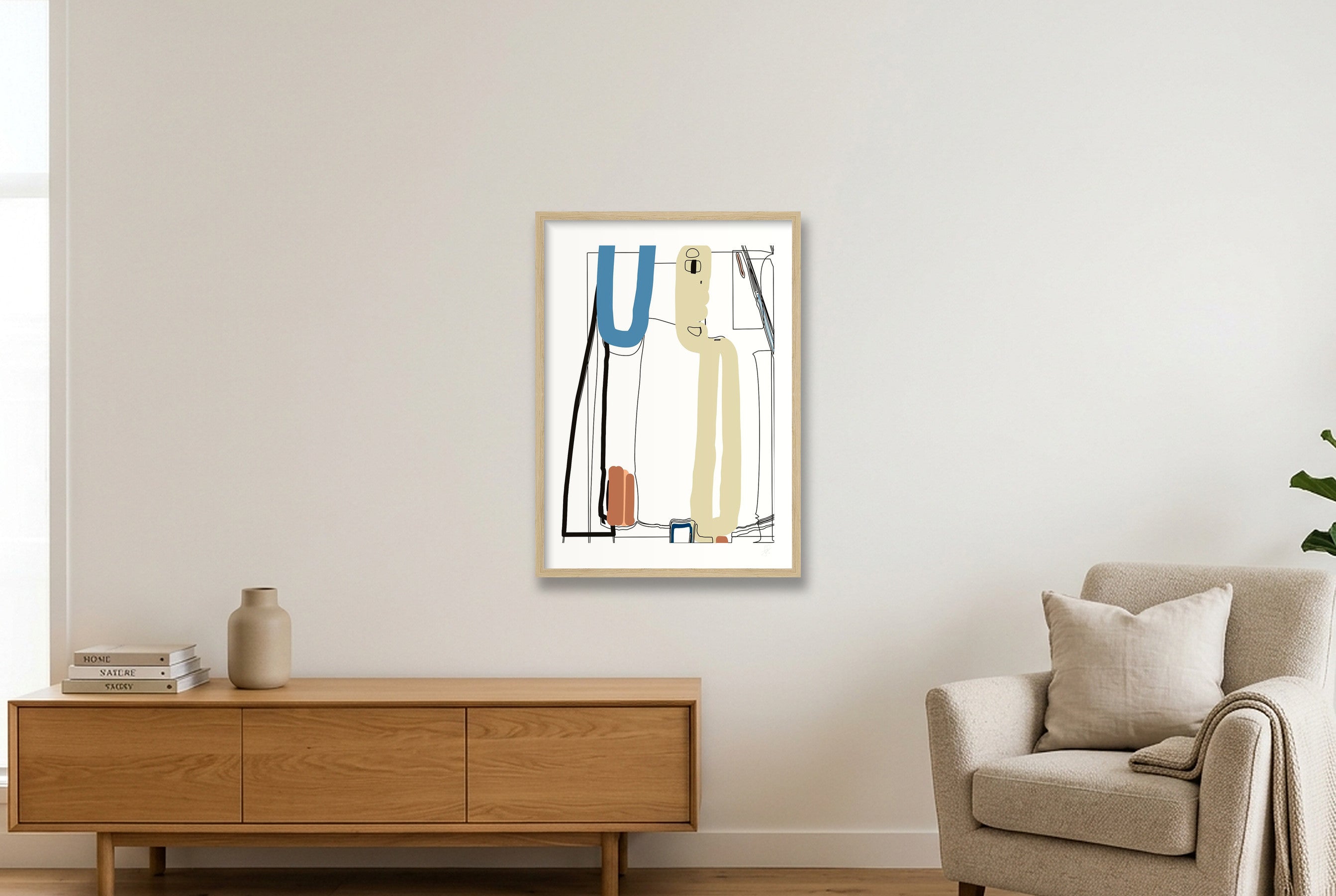 Standing Form 01 — 42×59cm, 17×23" Oak Frame