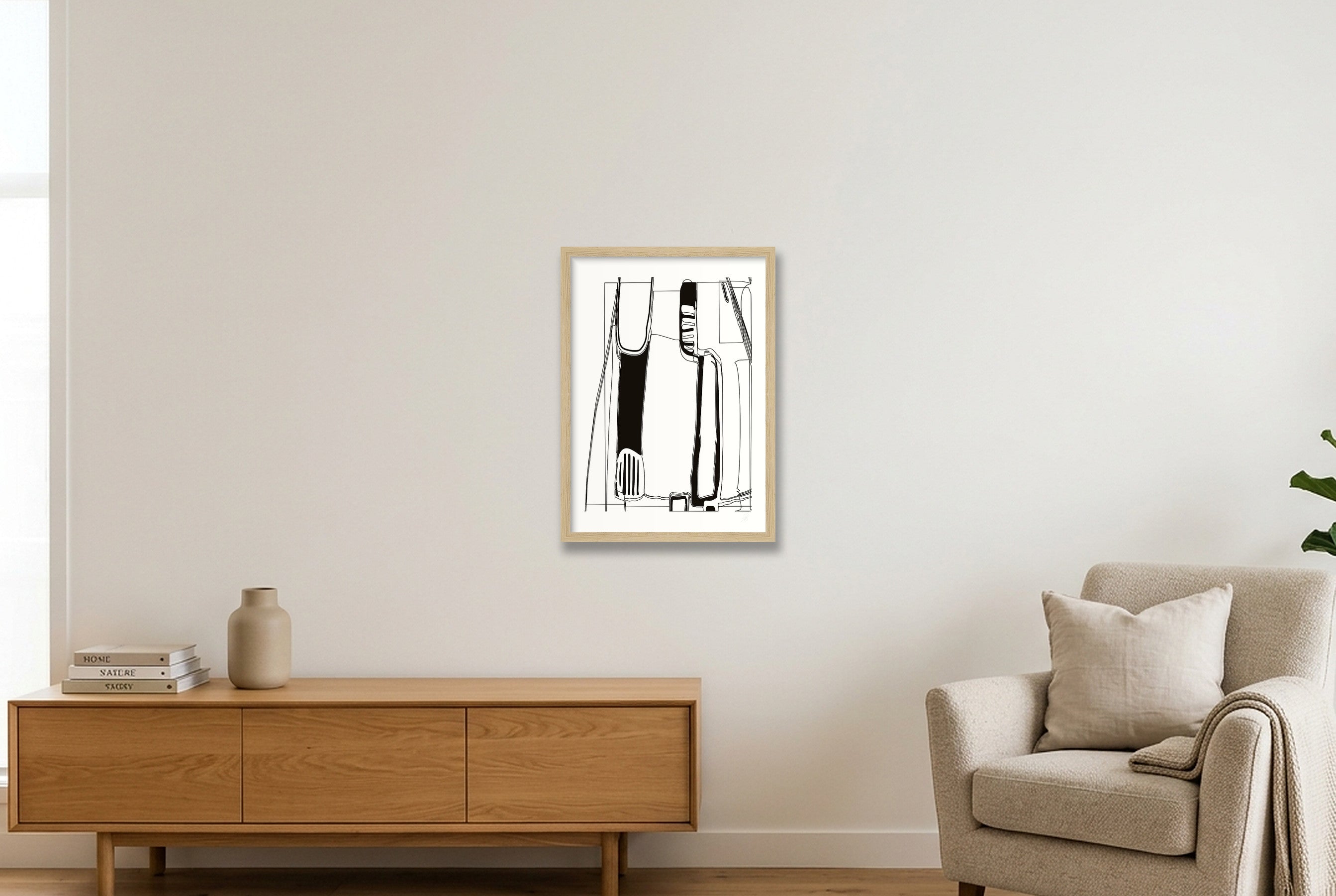 Standing Form Reverse — A3 (30×42cm, 12×17") Oak Frame