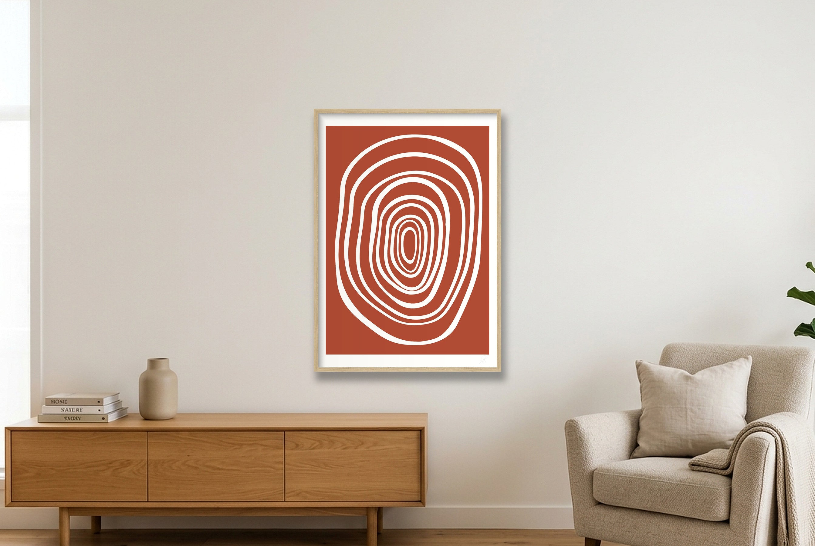 FORM 02 - CLAY — 59×84cm, 23×33" Oak Frame