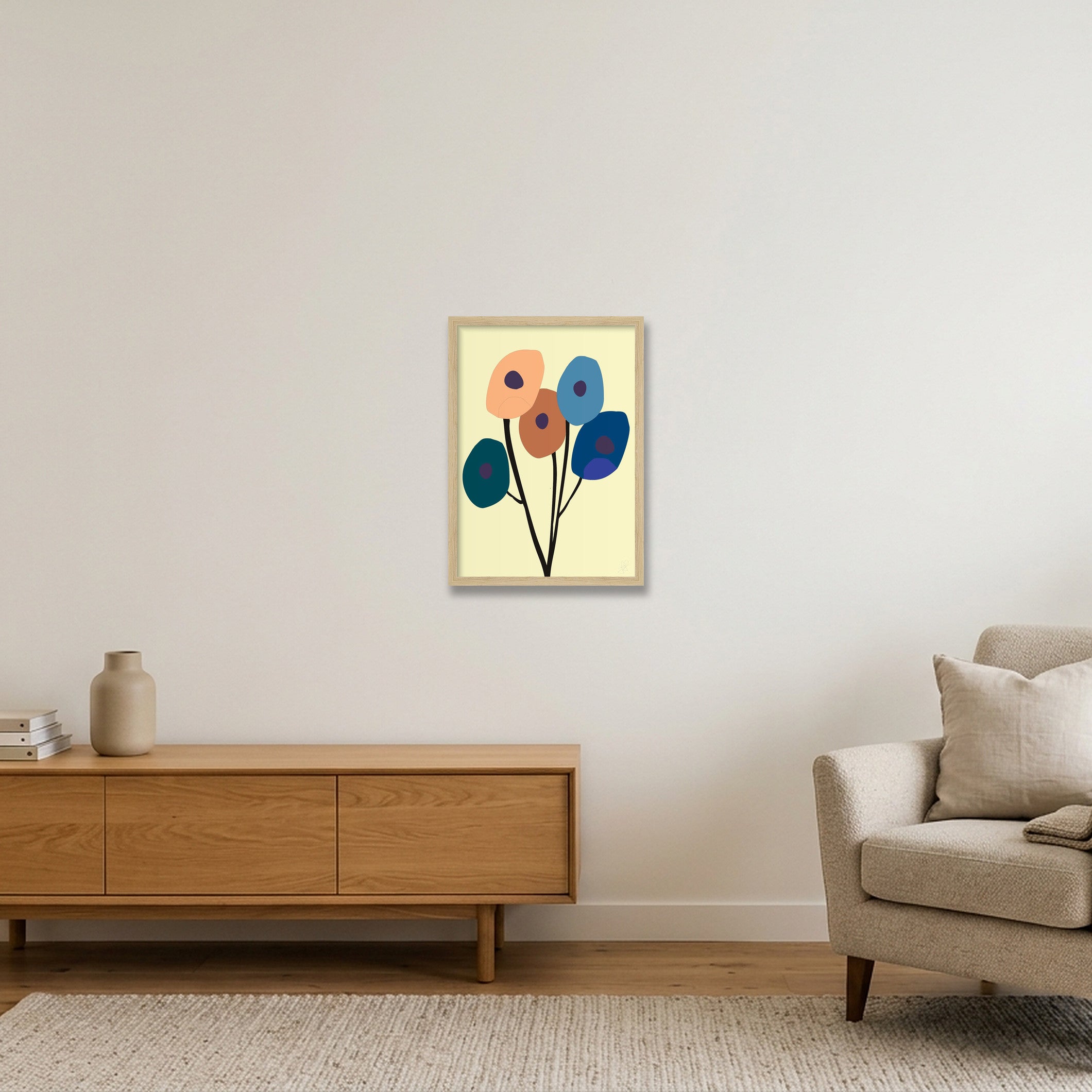 Blomster 04 — A3 (30×42cm, 12×17") Oak Frame