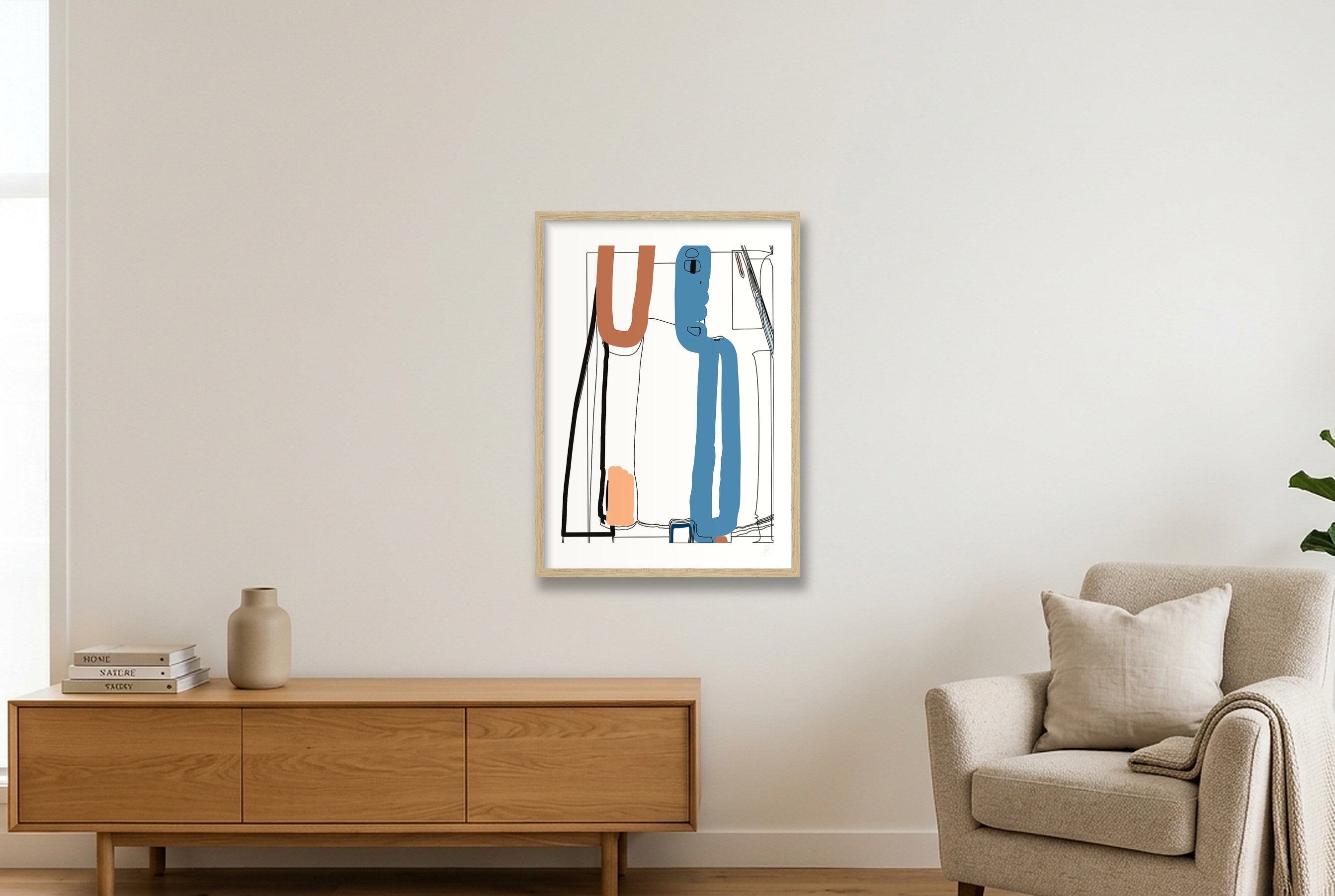 Standing Form 02 — 42×59cm, 17×23" Oak Frame