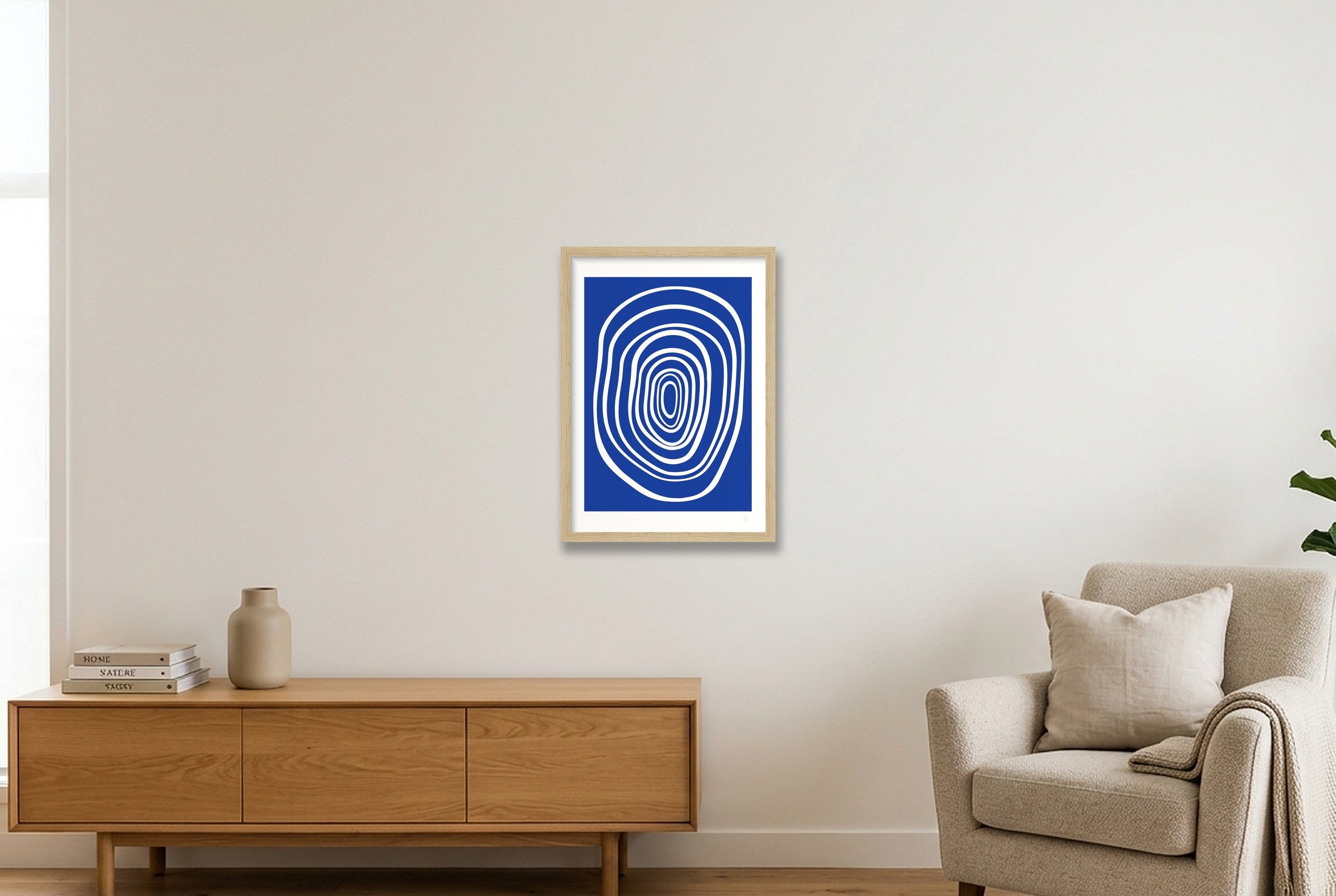 FORM 02 - COBALT — A3 (30×42cm, 12×17") Oak Frame