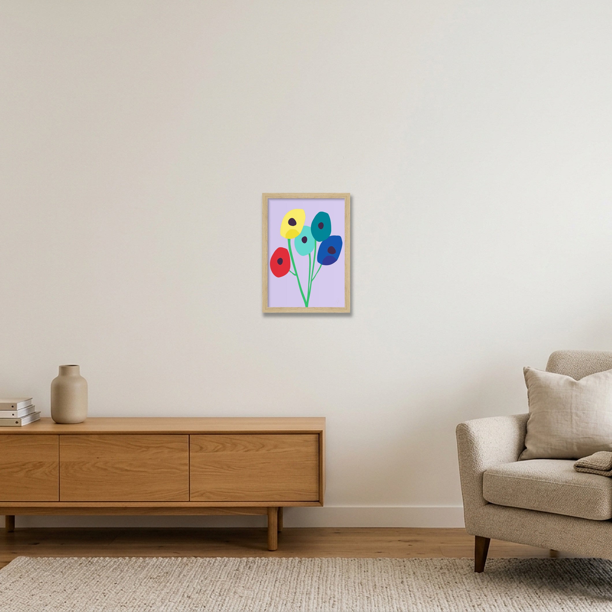 Blomster 03 — A4 (21×30cm, 8×12") Oak Frame