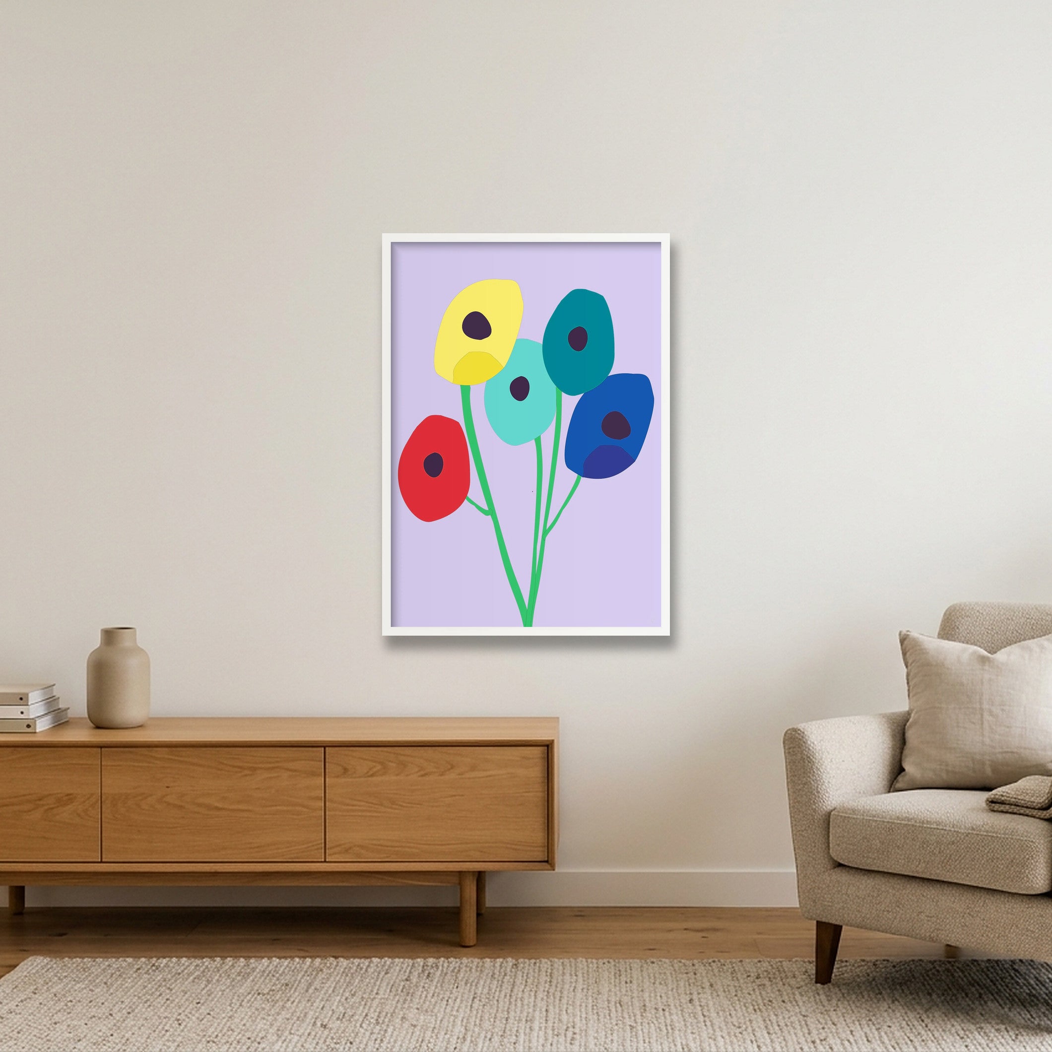 Blomster 03 — 59×84cm, 23×33" White Frame