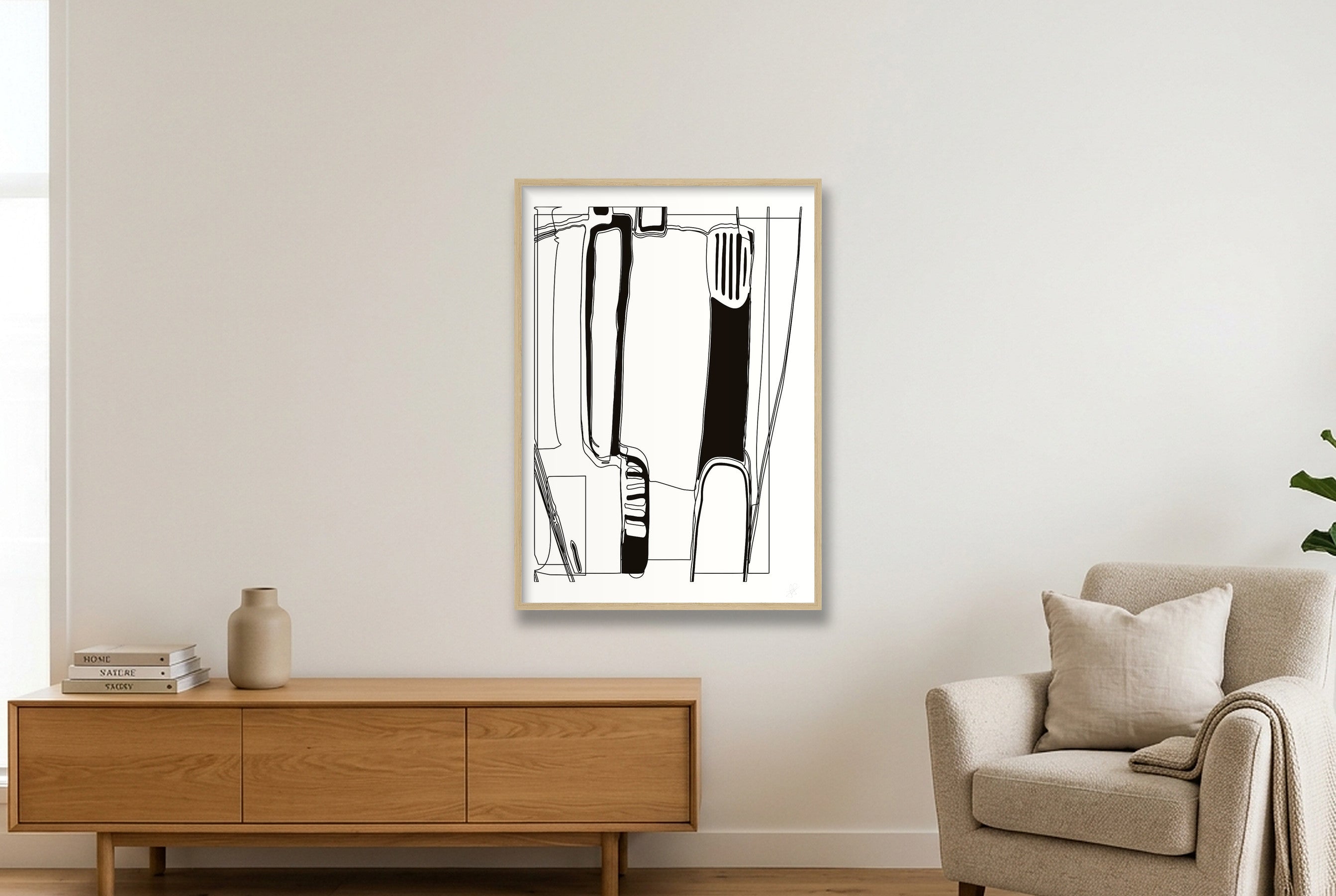 Standing Form — 59×84cm, 23×33" Oak Frame