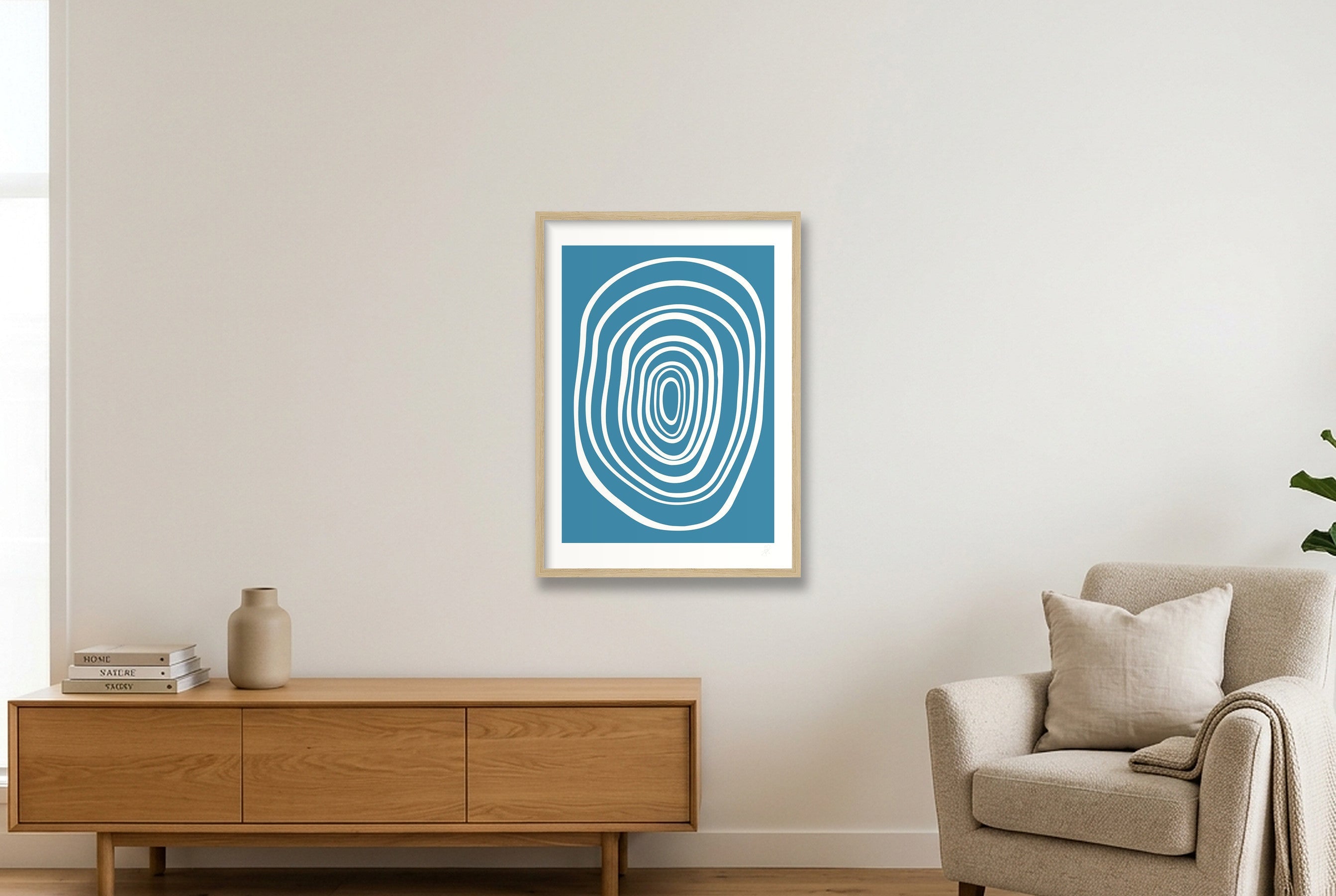 FORM 02 - LIGHT BLUE — 42×59cm, 17×23" Oak Frame