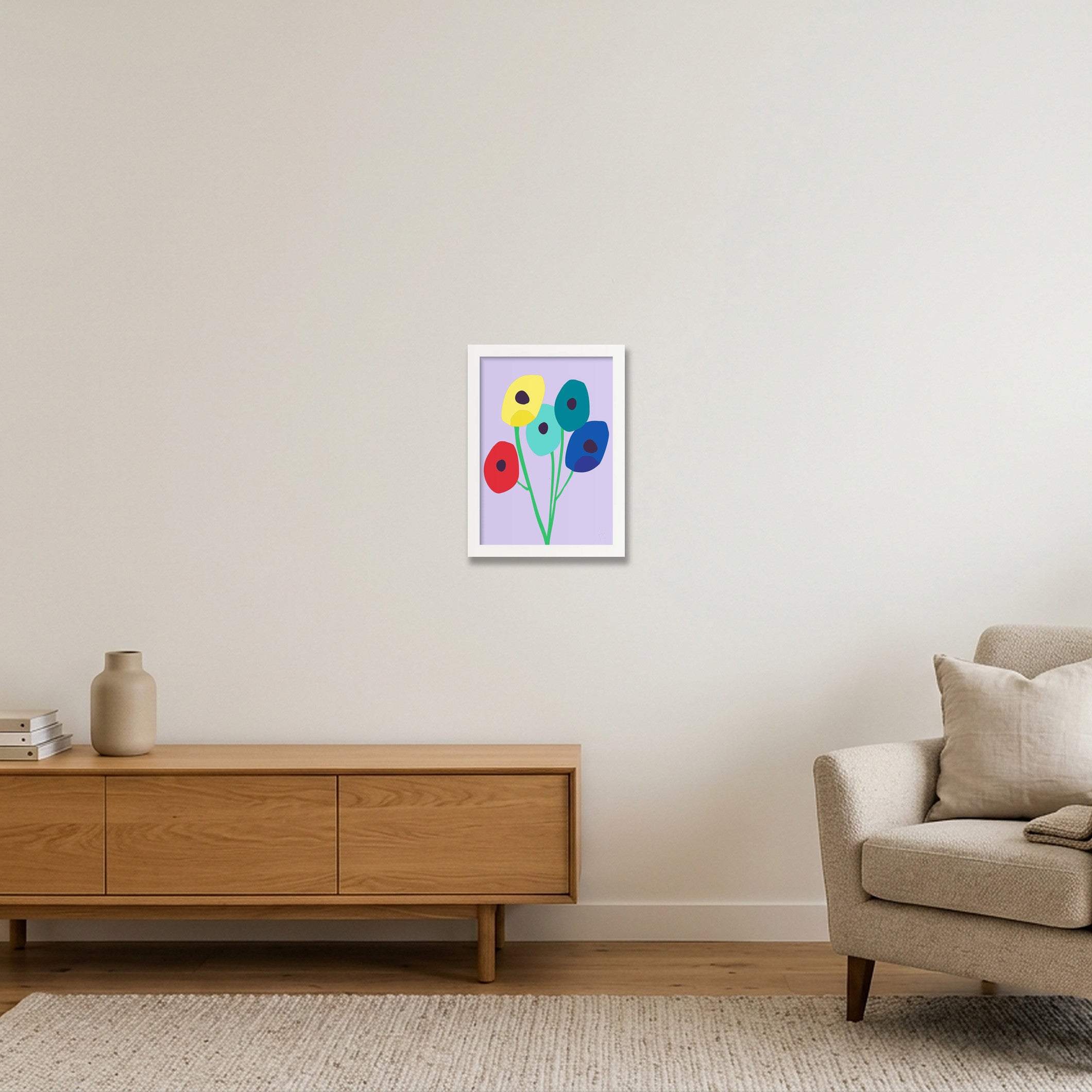 Blomster 03 — A4 (21×30cm, 8×12") White Frame